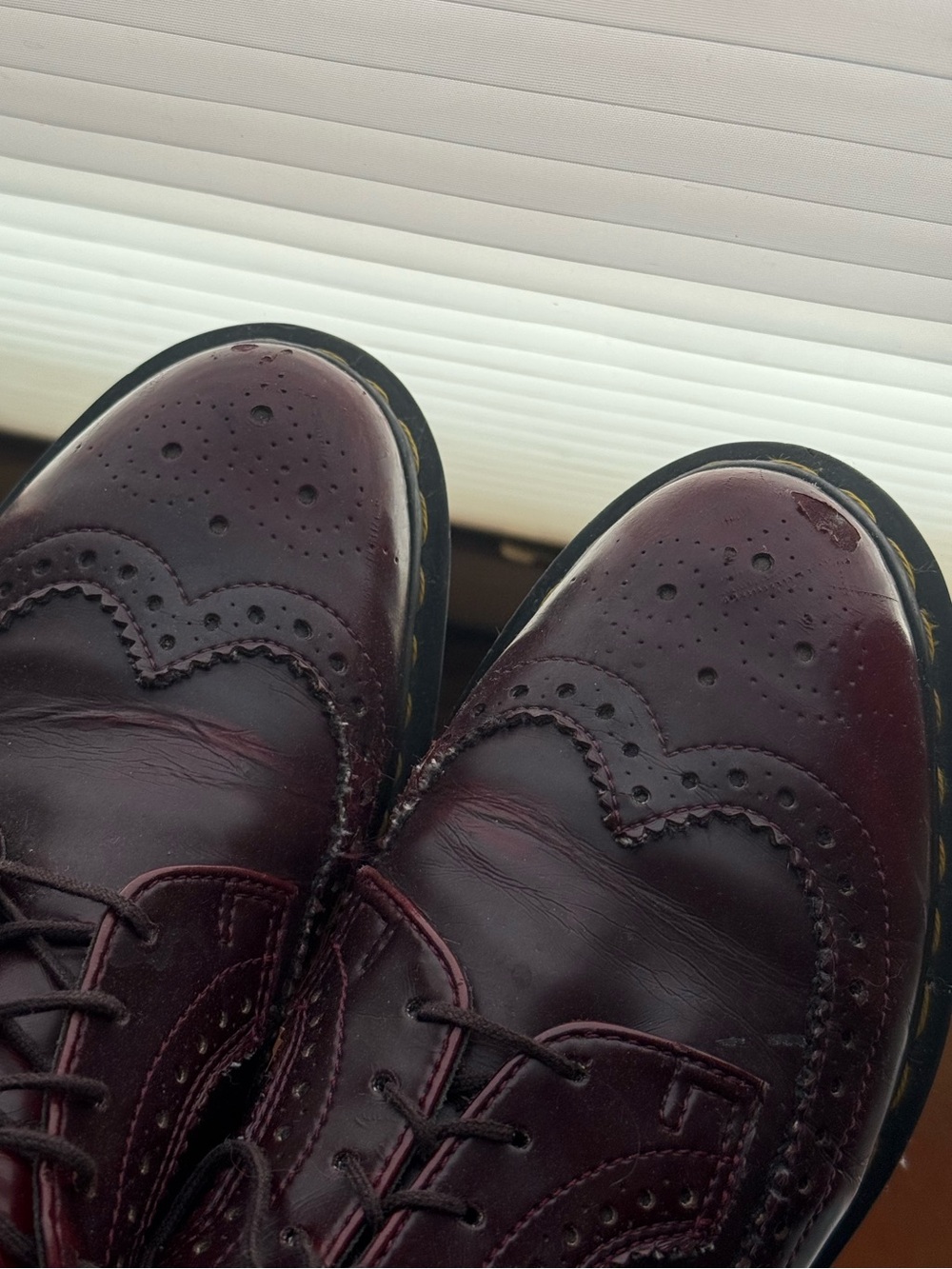 dr. martens burgundy wingtip oxfords - Picture 5 of 5